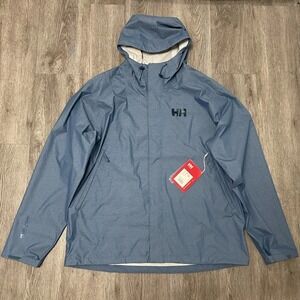 Helly Hansen Jacket Mens 2X-Large Blue Nari 2.5L Tech Hooded Waterproof Rain NWT